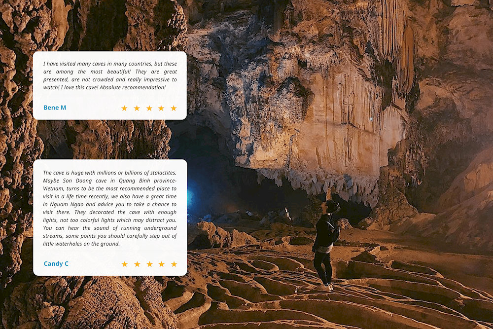 Tourists' reviews about the stalactite wonders in Nguom Ngao Cave